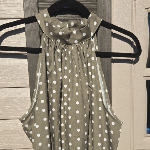 Polka Dot Halter Romper With Matching Belt and Pockets Sz XL - Picture 1 of 7